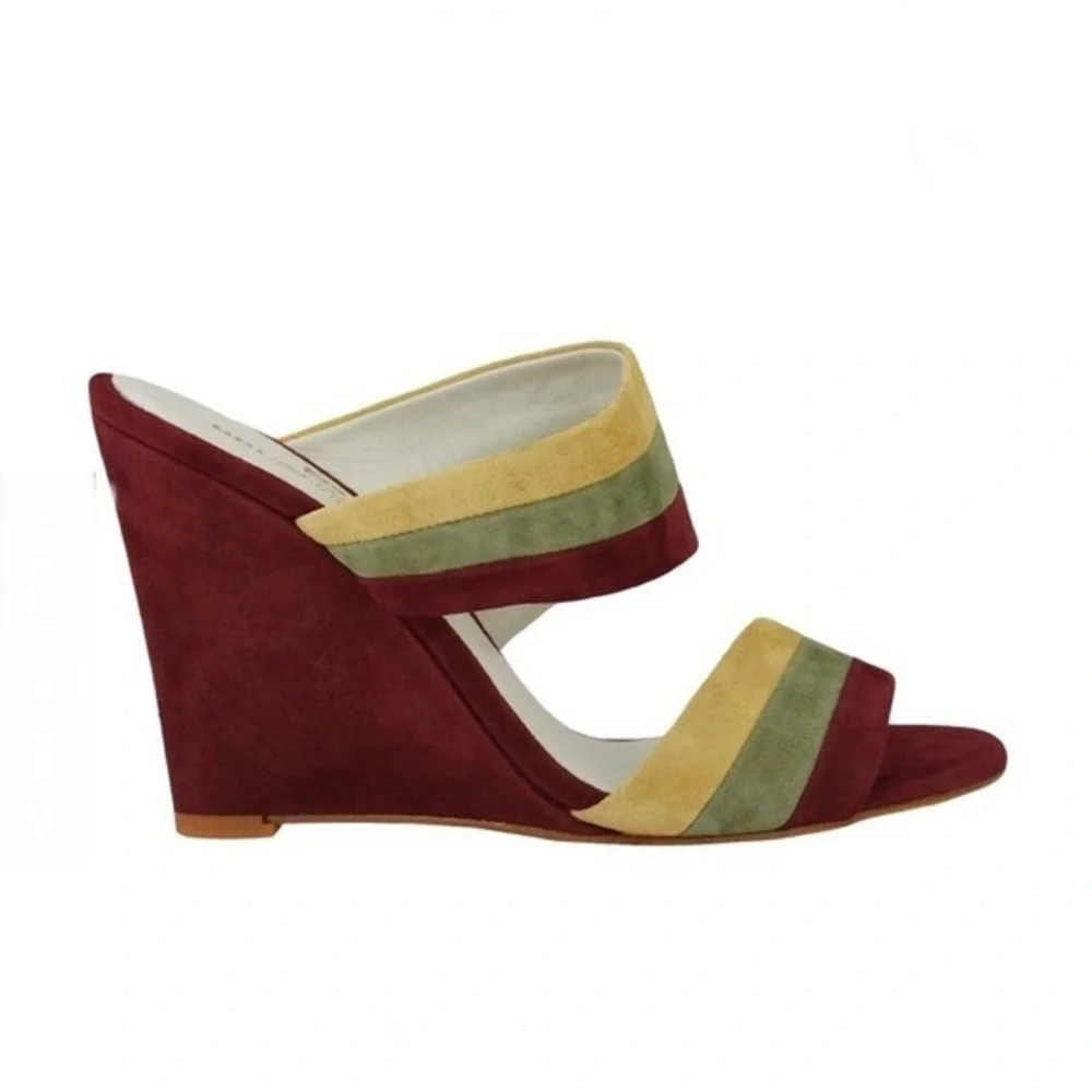 Bruno Magli SUEDE SLIP-ON WEDGE-SPICE COMBO, NIB